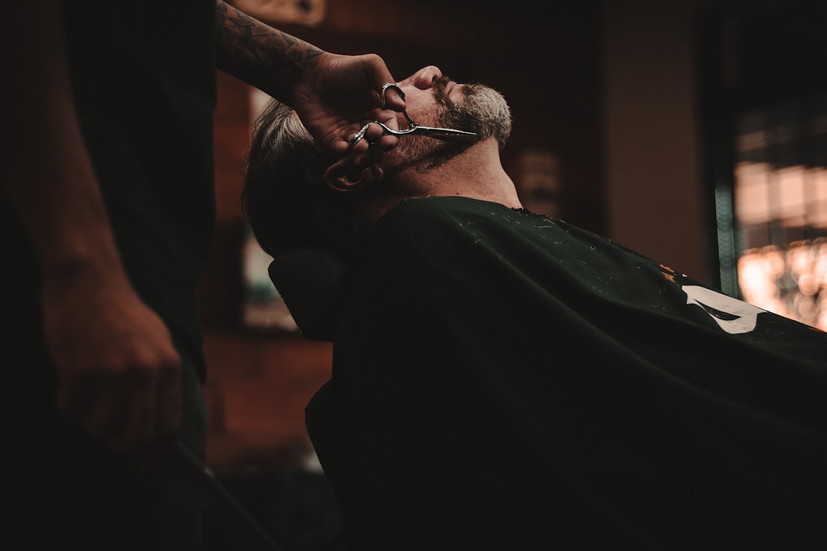 Barber giving a haircut